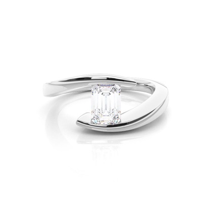 White Gold Moissanite Engagement Ring