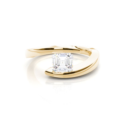 Yellow Gold Solitaire Diamond Rings 