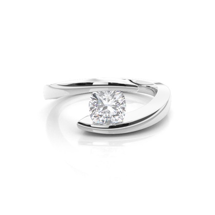 White Gold Moissanite Engagement Ring