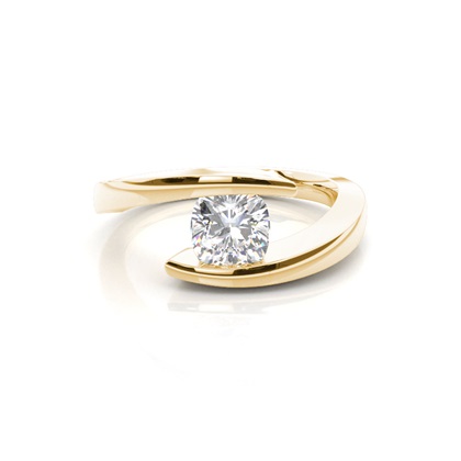 Yellow Gold Solitaire Diamond Rings 