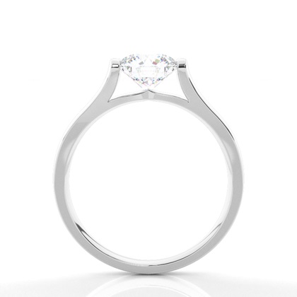 White Gold Round Moissanite Engagement Ring