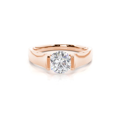 White Gold Round Moissanite Engagement Ring