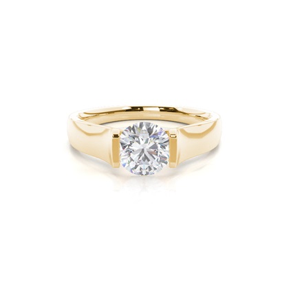 White Gold Round Moissanite Engagement Ring