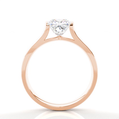 Princess Rose Gold Classic Solitaire Engagement Rings