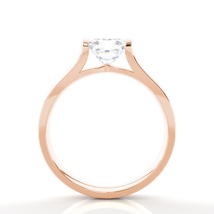 Runder Moissanit-Verlobungsring aus Weißgold