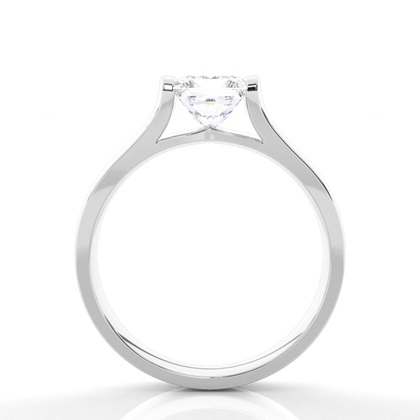 Runder Moissanit-Verlobungsring aus Weißgold