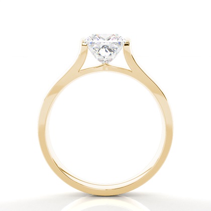 Princess Yellow Gold Classic Solitaire Engagement Rings