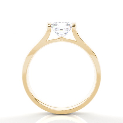 Runder Moissanit-Verlobungsring aus Weißgold