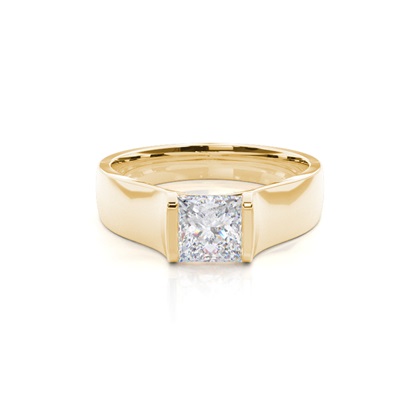 White Gold Round Moissanite Engagement Ring