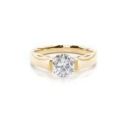 White Gold Round Moissanite Engagement Ring