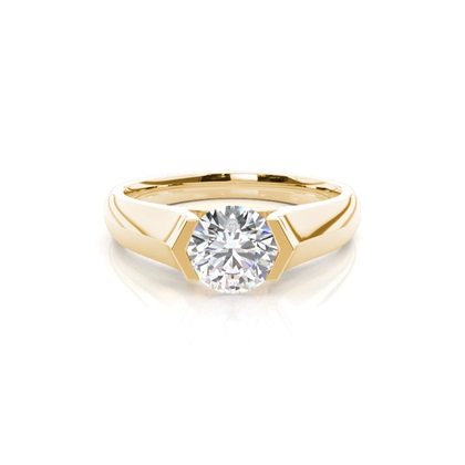 Yellow Gold Solitaire Diamond Rings 
