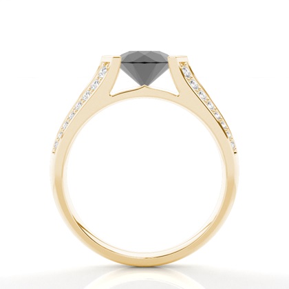 Yellow Gold Black Diamond Engagement Rings