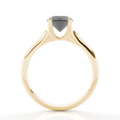 Yellow Gold Black Diamond Engagement Rings