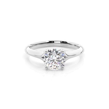 4 Prong Setting Plain Engagement Ring