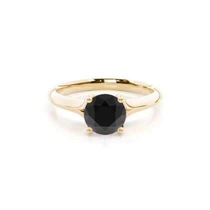 Yellow Gold Black Diamond Engagement Rings