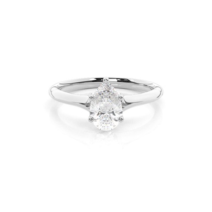 Pear Solitaire Diamond Rings