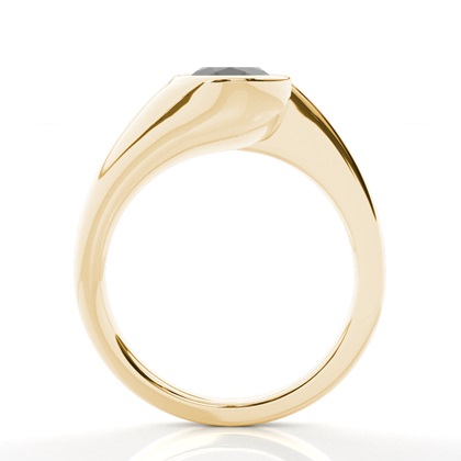 Gelbgold Schwarze Diamanten Verlobungsringe