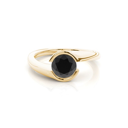 Gelbgold Schwarze Diamanten Verlobungsringe