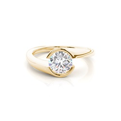 Semi Bezel Setting Plain Engagement Ring