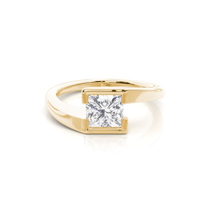 Princess Yellow Gold Solitaire Engagement Rings