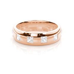 Bequem geschliffener innere diamanten Herren Trauring