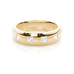 Bequem geschliffener innere diamanten Herren Trauring