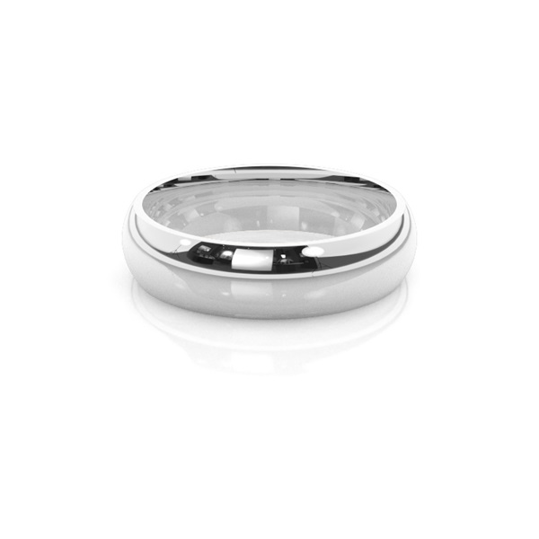 Erhöhter D-Förmiger bequem geschliffener Trauring