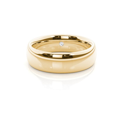 6.00mm Studded Court Profile Comfort Fit Diamond Wedding Band