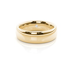 6.00mm Studded Court Profile Comfort Fit Diamond Wedding Band