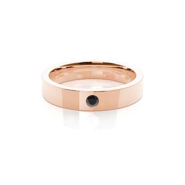 Flat Profile Comfort Fit Black Diamond Wedding Band