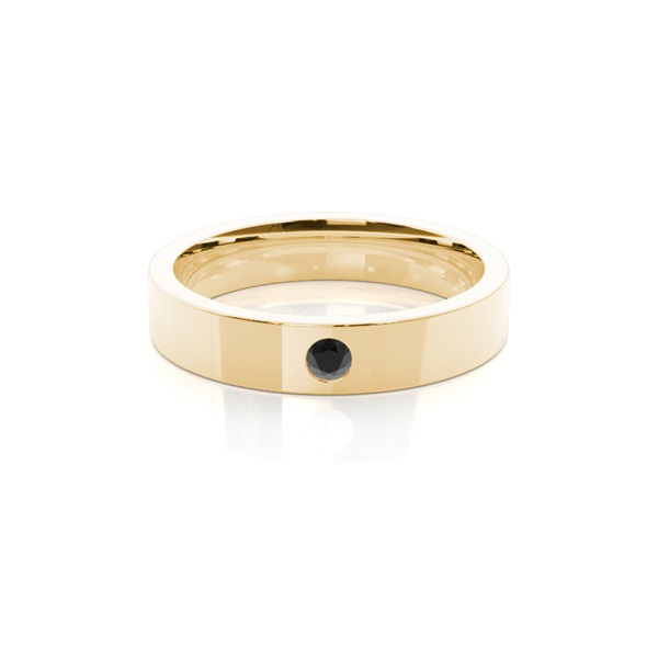 Flat Profile Comfort Fit Black Diamond Wedding Band