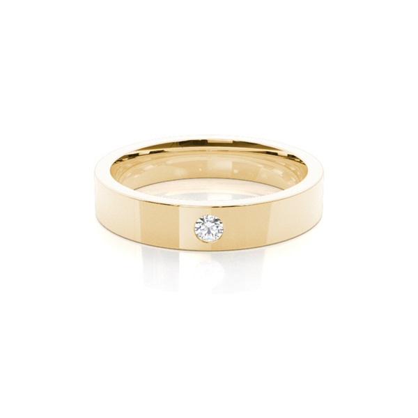 4.00mm Studded Flat Profile Comfort Fit Diamond Wedding Band
