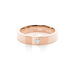 Flacher bequem geschliffener Diamant Trauring