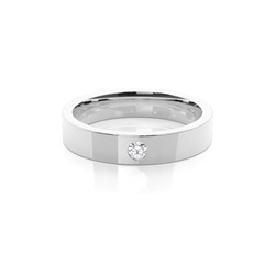 Flacher bequem geschliffener Diamant Trauring