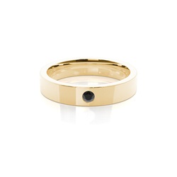 Flat Profile Comfort Fit Black Diamond Wedding Band