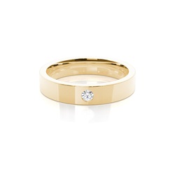 Flacher bequem geschliffener Diamant Trauring