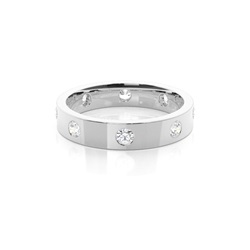Flacher bequem geschliffener Diamant Trauring