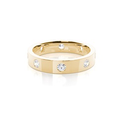 Flacher bequem geschliffener Diamant Trauring