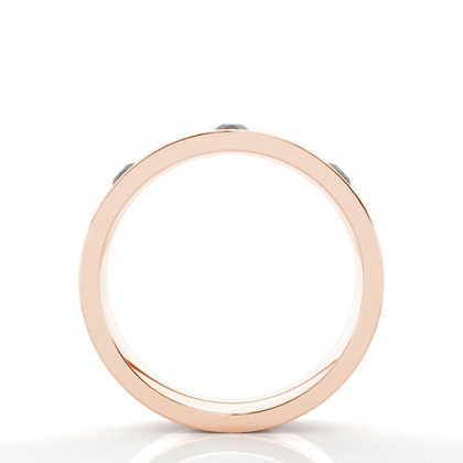 Flat Profile Comfort Fit Black Diamond Wedding Band