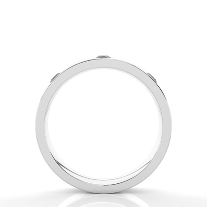 Flat Profile Comfort Fit Black Diamond Wedding Band