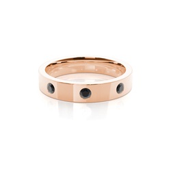 Flat Profile Comfort Fit Black Diamond Wedding Band