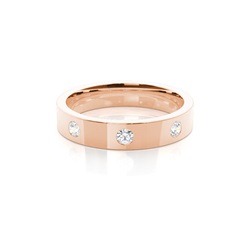 Studded Flat Profile Comfort Fit Diamond Wedding Band
