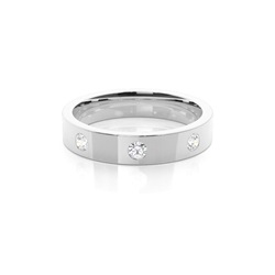 Flacher bequem geschliffener Diamant Trauring