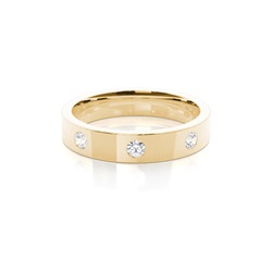 Studded Flat Profile Comfort Fit Diamond Wedding Band