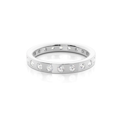 Studded Flat Profile Comfort Fit Diamond Wedding Band