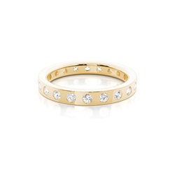 Studded Flat Profile Comfort Fit Diamond Wedding Band