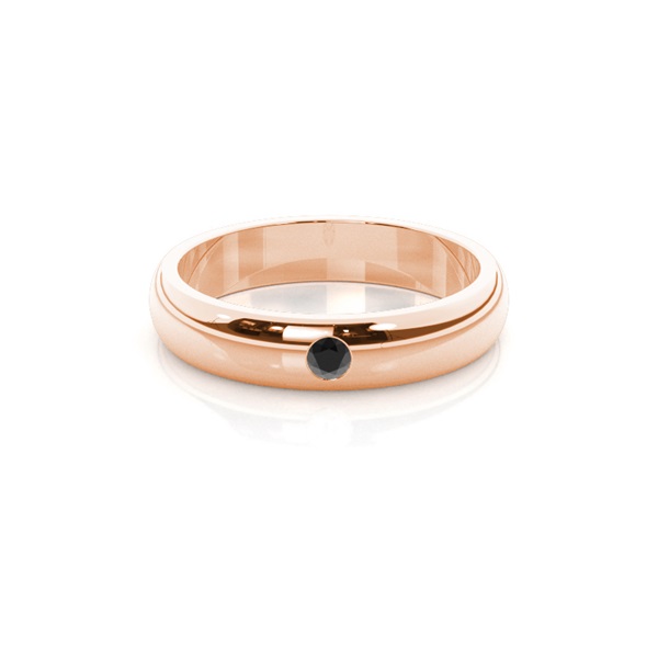 Studded Low  Dome Standard Fit Black Diamond Wedding Band