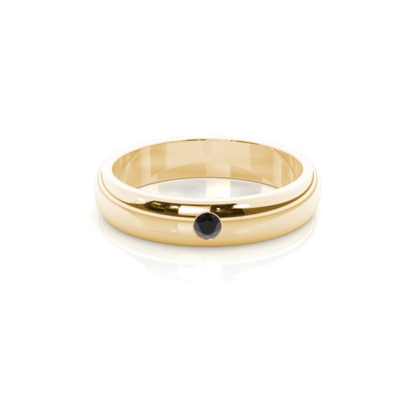 Studded Low  Dome Standard Fit Black Diamond Wedding Band