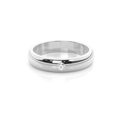 Studded Low  Dome Standard Fit Diamond Wedding Band