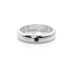 Studded Low  Dome Standard Fit Black Diamond Wedding Band